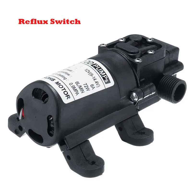 Reflux DC 12 В 130PSI 6л/мин Электрический водяной насос черный микро высокого давления диафрагма распылитель водяного насоса Автомойка 12 В - Цвет: Reflux