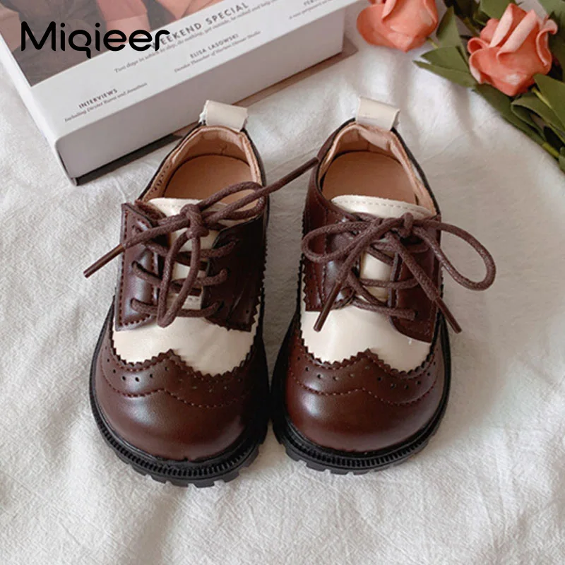 Spring Autumn Kids Boys Leather Shoes Baby Girls British Style Anti Skid Fashion Flower Girl Ring Bearer Children Casual Shoes bouncing ball for fitness single foot whirling jumping children ring outdoor toys