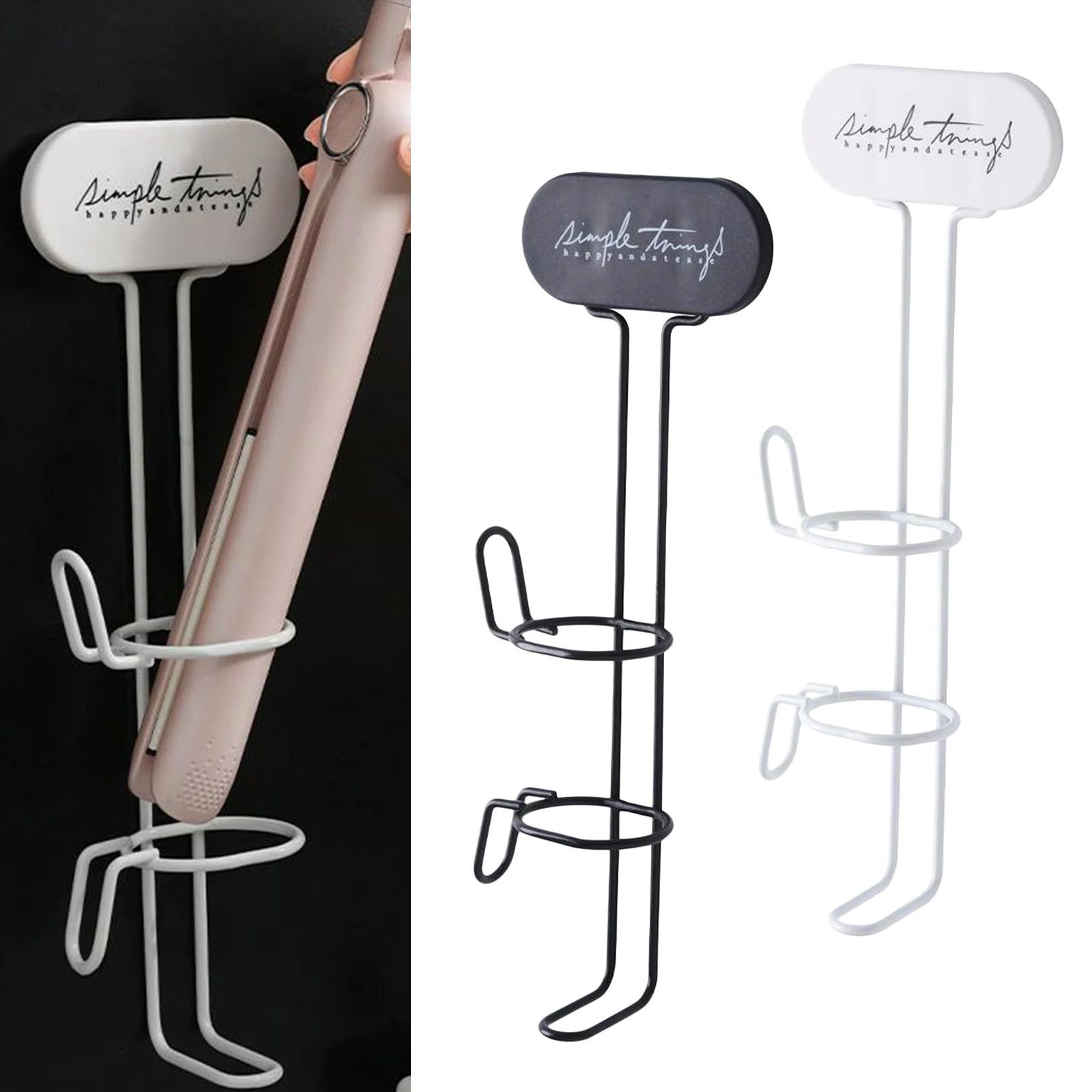 Soporte para alisador de pelo, estante autoadhesivo para Estilismo de salón, rizador de hierro, organizador de almacenamiento, soporte de Metal