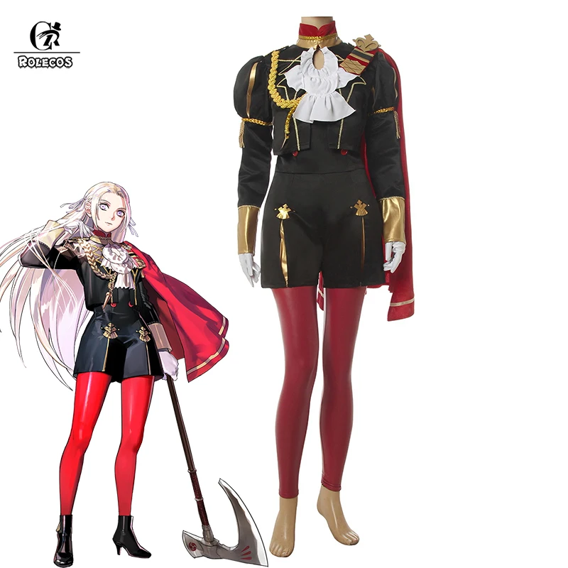 ROLECOS Fire Emblem Edelgard костюм для косплея Женский Игровой комбинезон кожаные штаны плащ