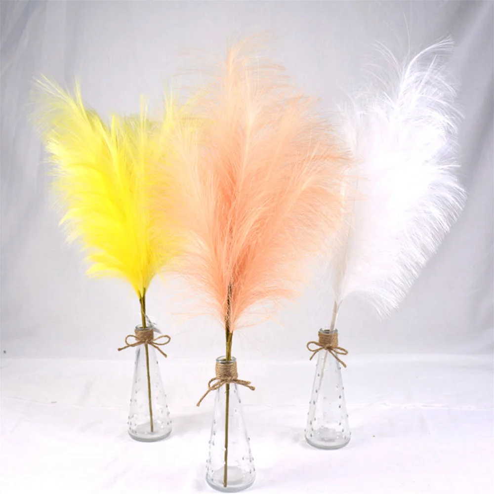 Thecookie 5 pcs Colorful Pampas Grass phragmites Artificial Dried Flowers Wedding Home Decor Natural Bouquets of Dried Flowers Eucalyptus M