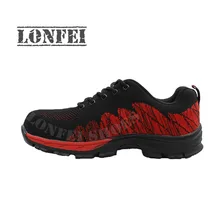 Новые модные красные износостойкие легкая обувь с дышащей сеткой анти smash истиранию повреждению проколу защитные ботинки со стальным носком туфли обувь для мужчин и женщин работы