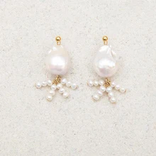 baroque freshwater pearl earrings exquisite stylish accessories mujer Party wedding jewelry Handmade 2020 new creativity bijoux
