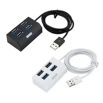 

USB 2.0 Mini HUB Splitter Environmental Protection and Durability 4 Ports Desktop External Adapter with Blue Indicator