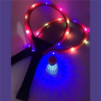 

Badminton Rackets Family Entertainment Set Night Light Led Badminton Racket Lighter Set To Play Badminton,Ran Color