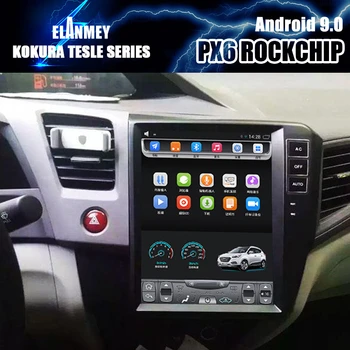 

PX6 Car Bluetooth Screen Android 9.0 GPS Navigation Multimedia Player For Honda CIVIC 2012 2013 Tesla Style Stereo DSP Head Unit