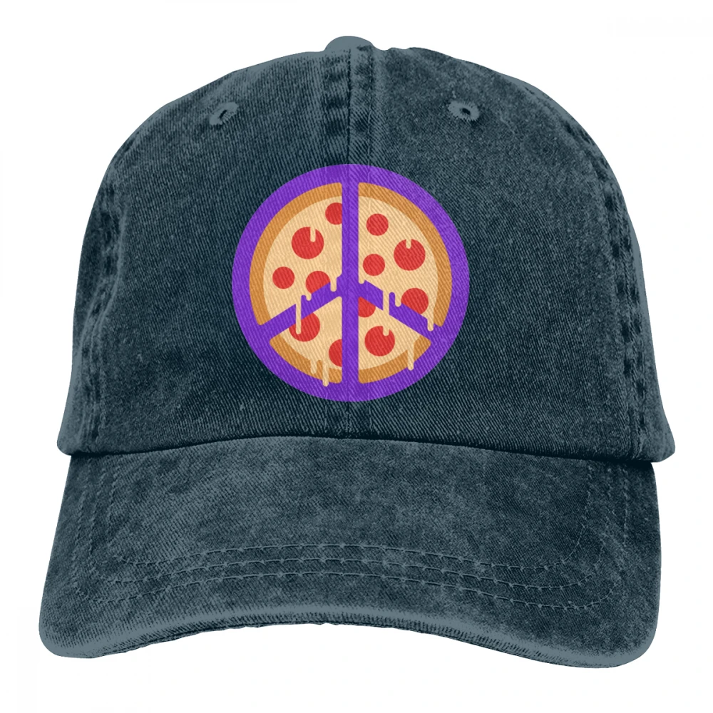 Piza Peace Casquette черные унисекс Мужские Женские джинсовые бейсболка с ремешком кепки Регулируемая шляпа для гольфа папа