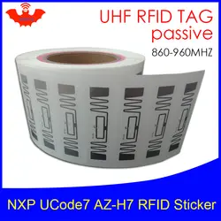 RFID наклейка UHF NXP Ucode7 чип AZ-H7 инкрустация 900 915 868 МГц 860-960 МГц Higgs3 EPCC1G2 6C смарт-карты Пассивные RFID метки этикетка