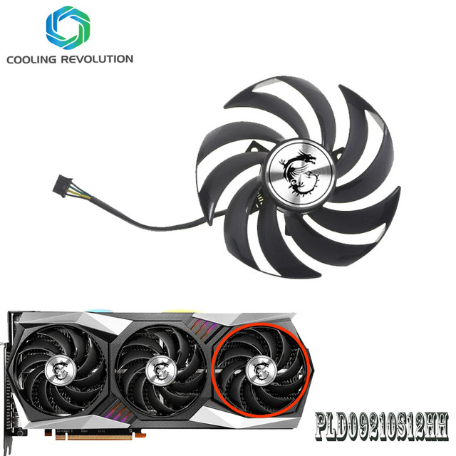 card fan PLD09210S12HH DC12V 0.40A 4Pin for MSI GeForce RTX 3060 RTX 3060 Ti RTX 3070 RTX 3080 RTX 3090 GAMING X TRIO