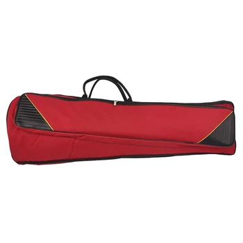 

Water-Resistant Trombone Gig Bag Oxford Cloth Backpack Adjustable Shoulder Straps Pocket 5mm Padded for Alto/Tenor Trombone Red