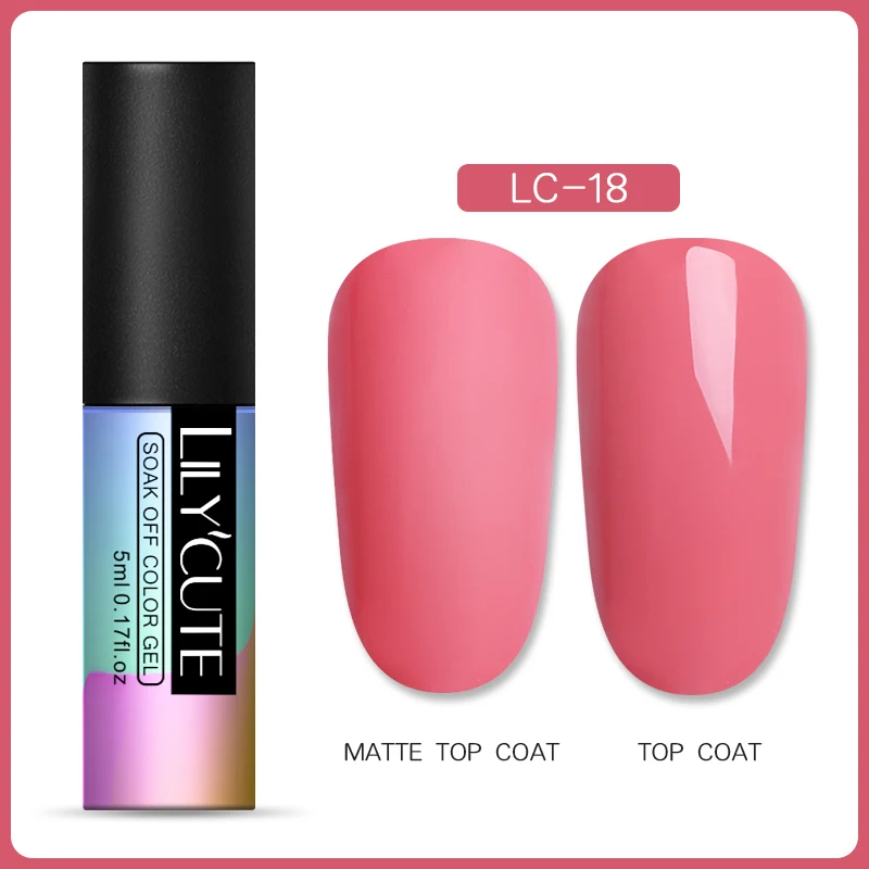 LILYCUTE, розовый, серый, Матовый УФ-гель для ногтей, чистый цвет, матовое верхнее покрытие, впитывается, Гель-лак для ногтей, маникюрный лак - Цвет: 18