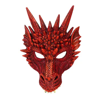 

Mardi Gras 3D PU Foam Animal Loong Chinese Dragon Halloween Carnival Party Christmas Costume Cosplay Mask For Men Women HFing