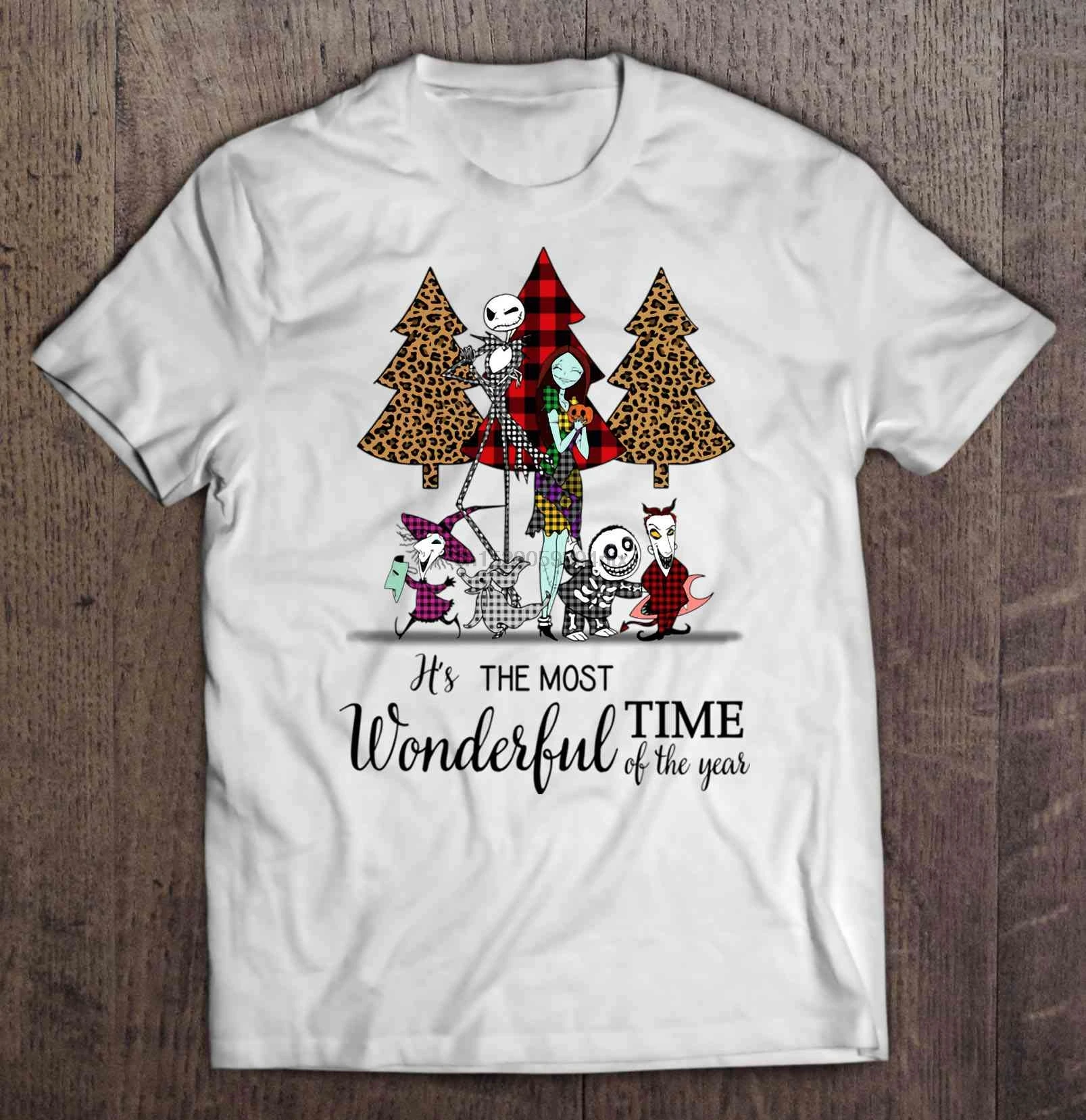 

Men T shirt It's The Most Wonderful Time Of The Year Plaid Nightmare Before Christmas Christmas Sweater Women t-shirt