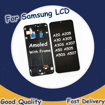

Original LCD For Samsung Galaxy A30 A30S A20 LCD Display Touch Panel Digitizer For Samsung A50 A50S A505 LCD Replacement Frame