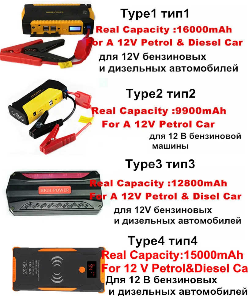 Мини Супер мощный автомобильный пусковой аккумулятор 12 в большой емкости 600А портативный автомобильный пусковой Аккумулятор для бензина и дизельного топлива