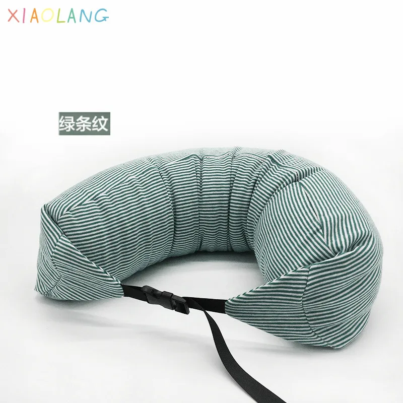 

XIAOLANG Comfortable Breathable U-shaped Pillow Neck Travel Striped Foam Particle Filling Protection Cervical Spine Neck Pillow