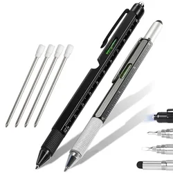 Stylo à bille multifonction 8 en 1 avec 4 recharges, 2 pièces, tournevis, écran tactile, stylet, stylos de bureau 