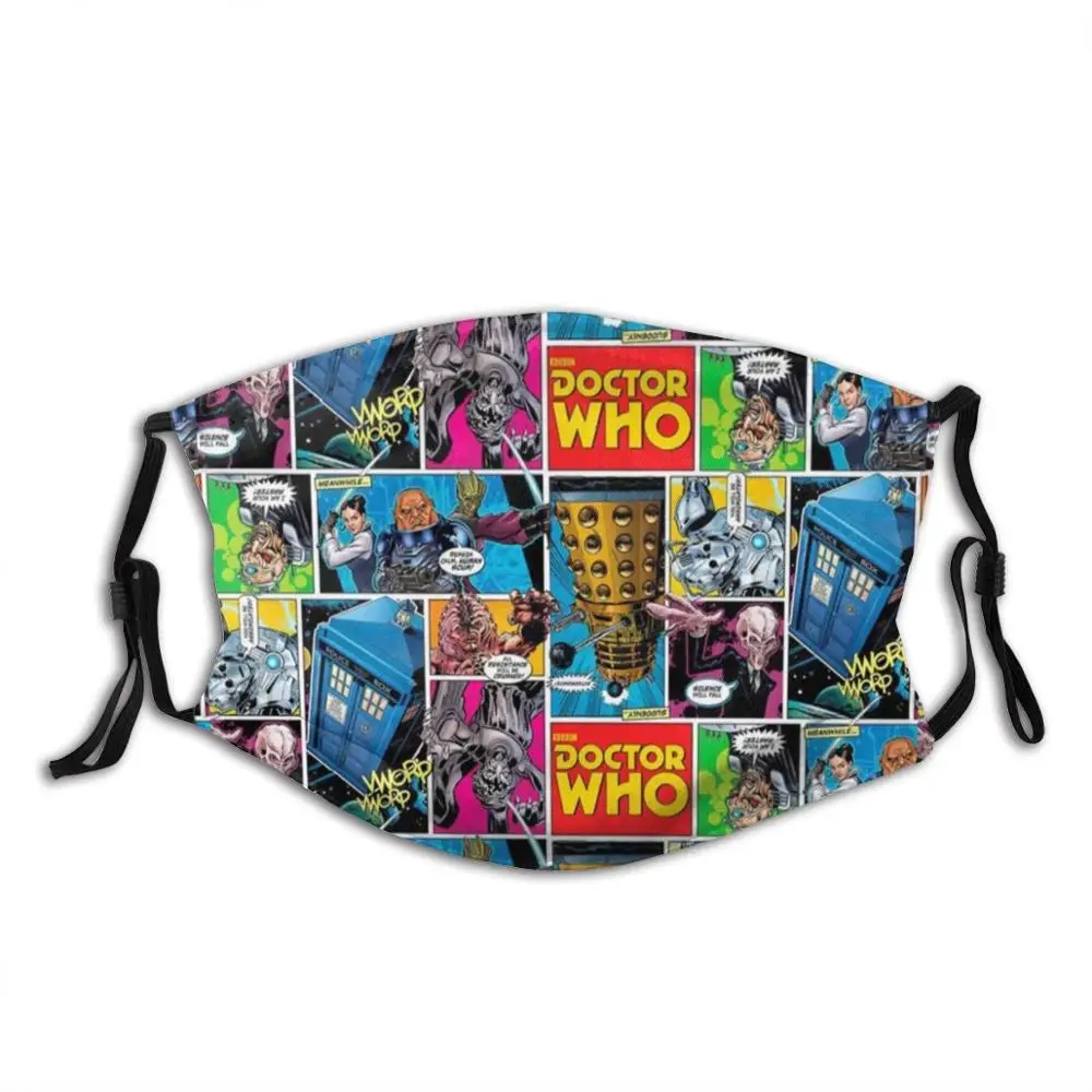 

Who Comic Diy Adult Kids Face Mask Dr Who Whovian Tardis Pattern The Silents Silence Gallifrey Weeping Angel Dalek Davros Bad