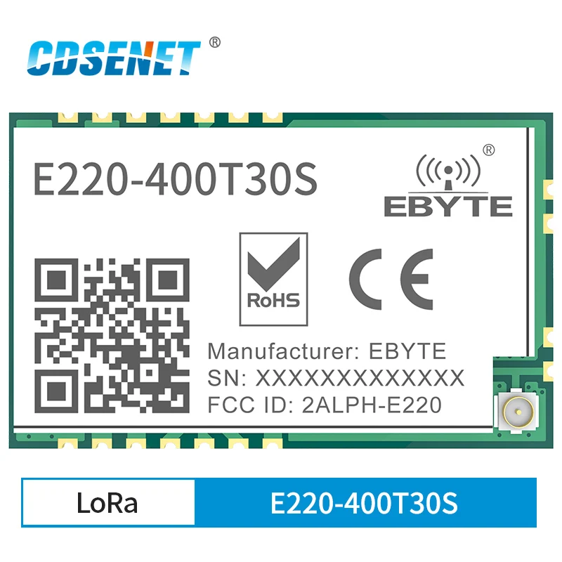 E220-400T30S FSK RSSI inalámbrica LoRa, 433MHz 470MHz 30dBm extendido LoRa espectro UART antena IPEX Ultiple transmisión