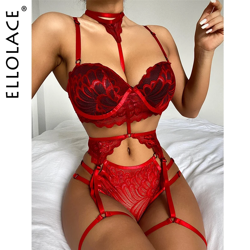 Ellolace чувственное женское белье женский пуховик нижнее Комплект подвязок Femme с