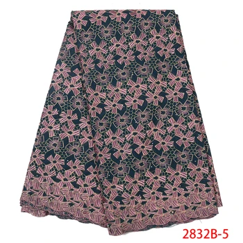 

High Quality African Swiss Cotton Voile Lace Soft Free Shipping 5yards Nigerian Wedding Party 100% African Lace Fabric 2832B
