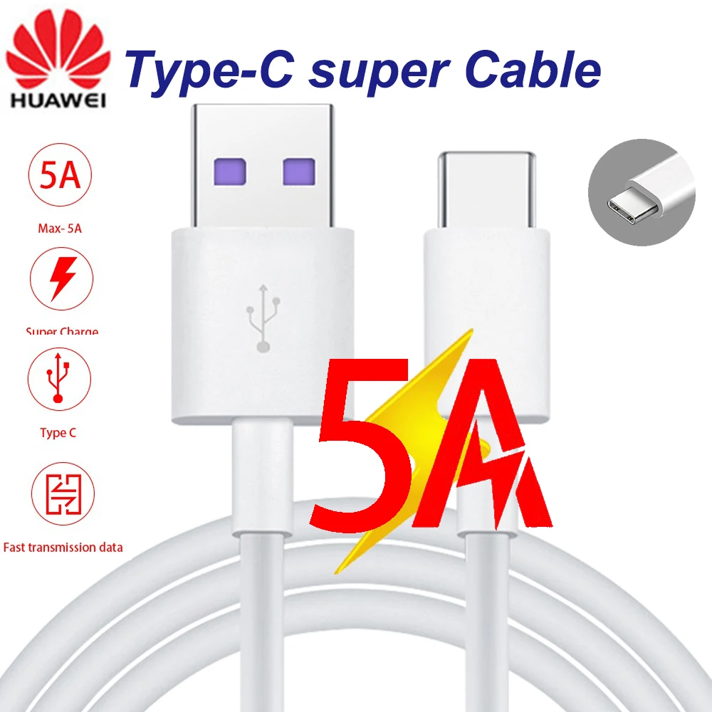 Кабель для зарядного устройства Huawei 5A Type C P30 P20 Pro lite Mate 30 20 10 P10 Plus USB 3 1 Type-C |