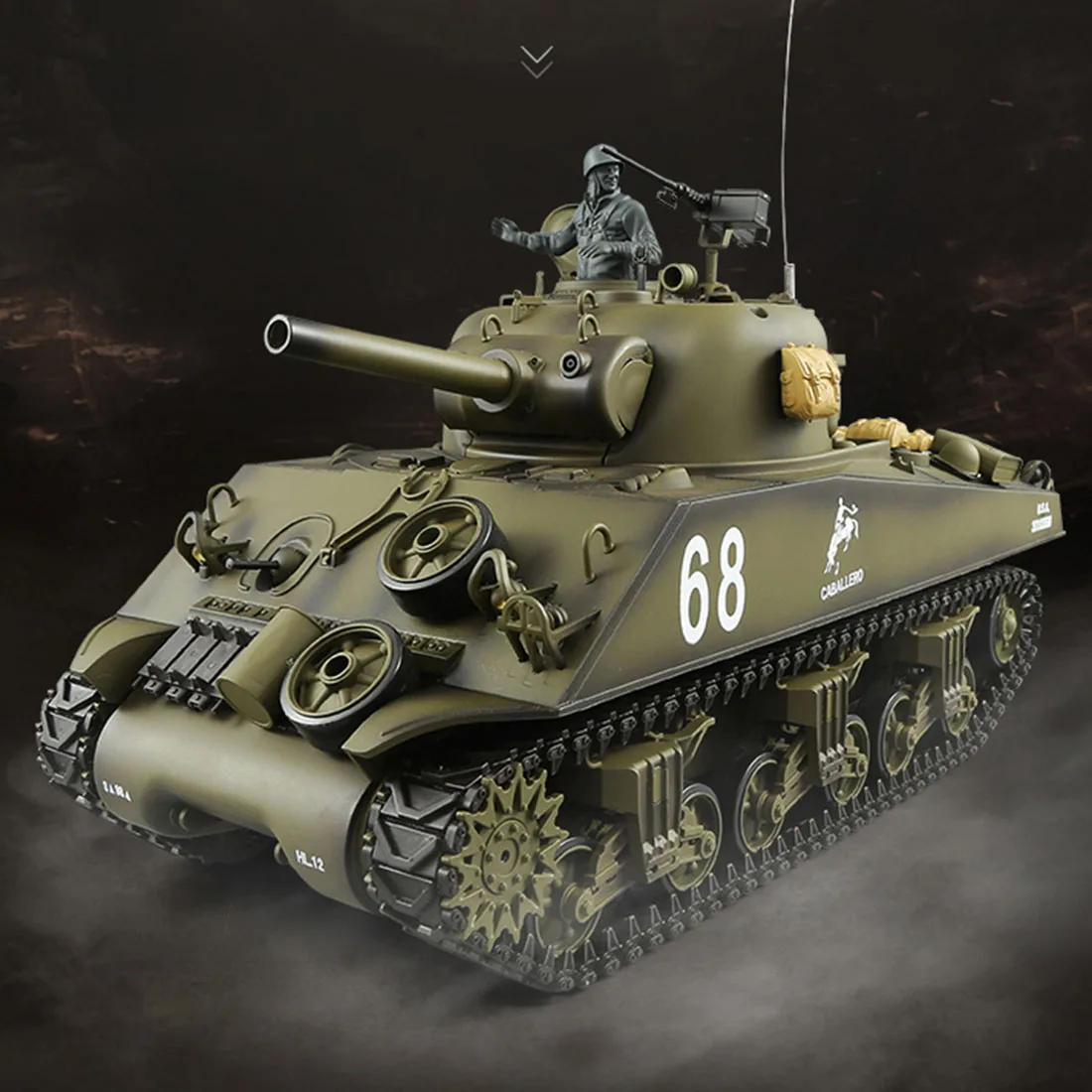 1:16 American M4A3 Sherman Tank 2.4G Remote Control Model Military Tank With Sound Smoke Shooting Effect - Basic Edition