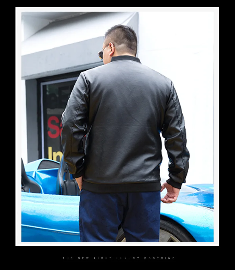 Мужская винтажная кожаная куртка-бомбер для больших мужчин русские Куртки из искусственной кожи плюс размер Pu пальто Верхняя одежда 5xl 6xl 7xl 8xl 9xl 10xl
