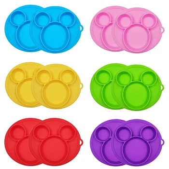 

2pcs/lot Baby Bowl Safe Silicone Plate BPA Free Solid Children Dishes Suction Toddle Training Tableware Kids Feeding Bowls