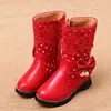 2022 Winter New Style Children Snow Boots Cowhide Girls Korean Design Boots High Quality Sport Shoes Leather Baby Boots ► Photo 3/5
