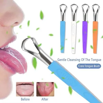 

Tongue Scraper 1PC Useful Tongue Scraper Stainless Steel Oral Tongue Cleaner Medical Mouth Brush Reusable Fresh Breath Maker