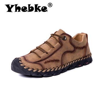 

Yhebke Men Shoes Sneakers Breathable LoafersMale Shoes Casual Sneakers Leather Handmade British Style Indivisial