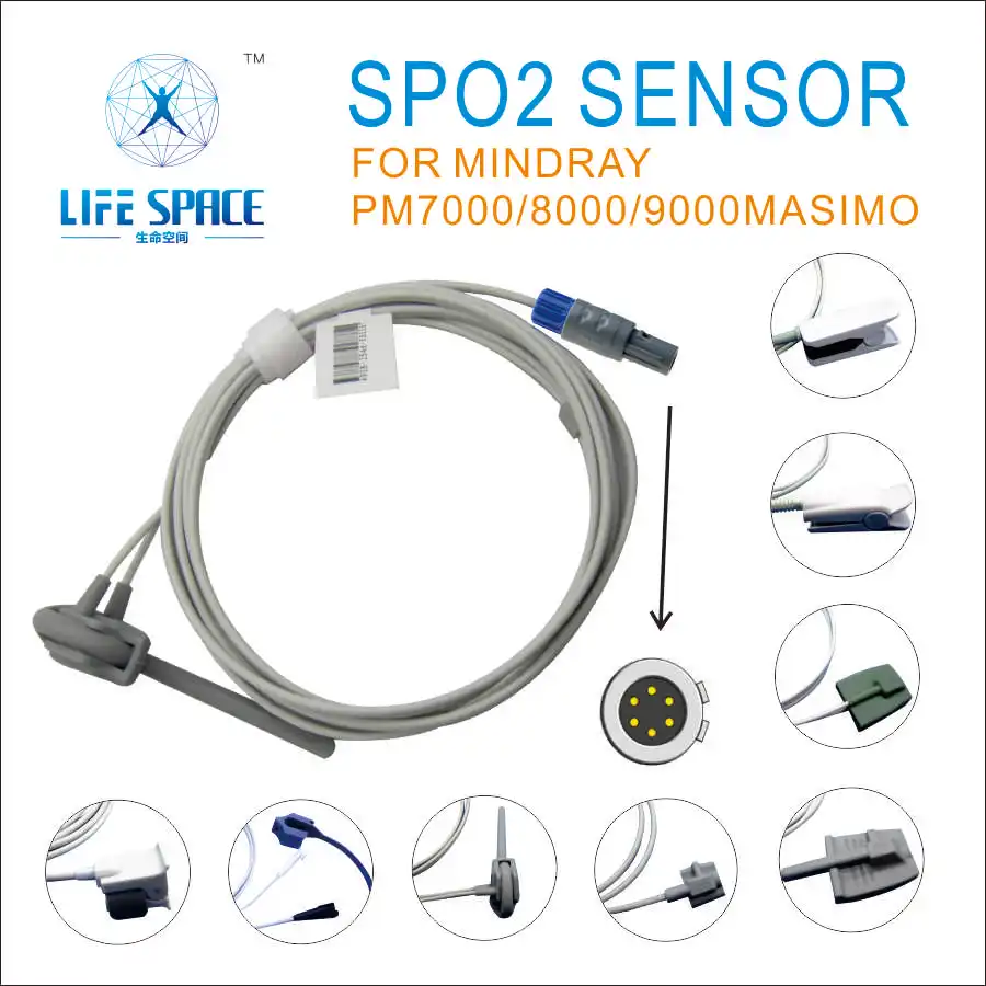 ES-LA-36 Long Cable Adult Child Neonate Reusable Oxygen Spo2 Sensor for MINDRAY PM7000/8000/9000MASIMO patient monitor |
