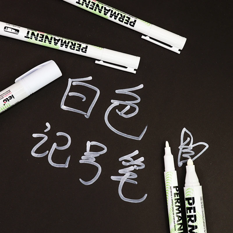 Leto 0.1/0.3mm White Marker Pen Waterproof Graffiti Pen Paint Oil Marker Pens For Car Tire Permanent Paint Markers Permanent Marker Pen White Marker Pens Marker Pens Color Marker Pens Permanent Marker Permanent Markers Pen Marker Paint Marker Pen Markers Pen Marker Pen