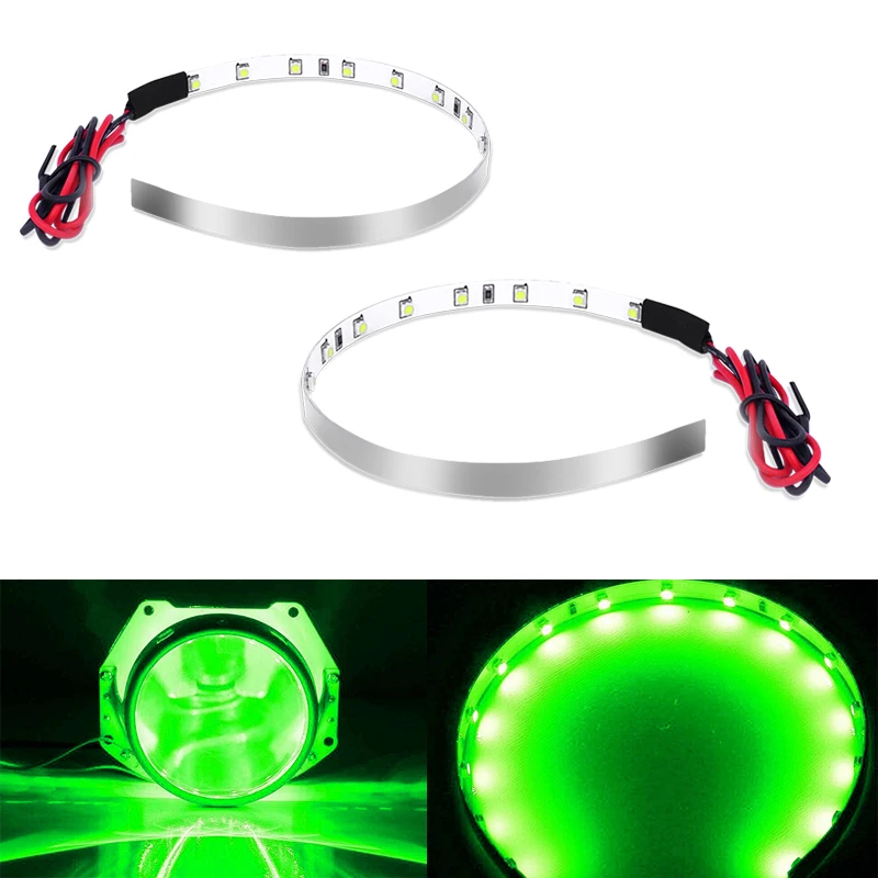 Green IJDM 15SMD высокомощный светодиодный комплект с кольцом Demon Eye Halo для автомобилей, мотоциклов, фар, проекторов или Aftermarket, модифицированный объектив проектора - Цвет: Green
