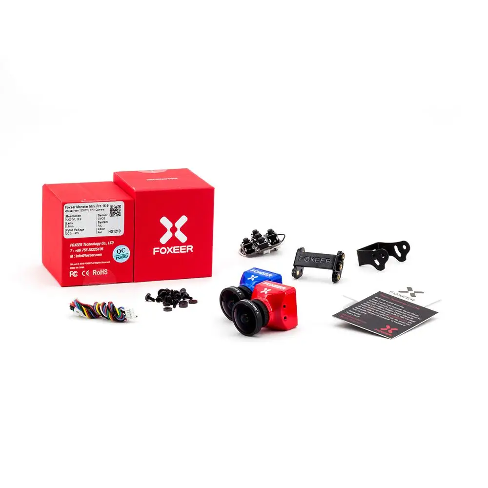 Foxeer Monster Mini Pro 1/2. " CMOS 1,8/2,5 мм 1200TVL 16:9 PAL/NTSC переключаемая WDR FPV камера для Мультикоптер RC Drone Part Accs