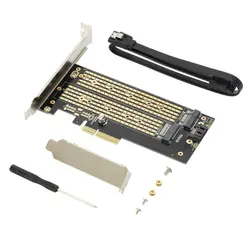 Carte adaptateur PCIE 4.0, convertisseur double M.2, carte d'extension SSD, carte hôte, contrôleur Express 