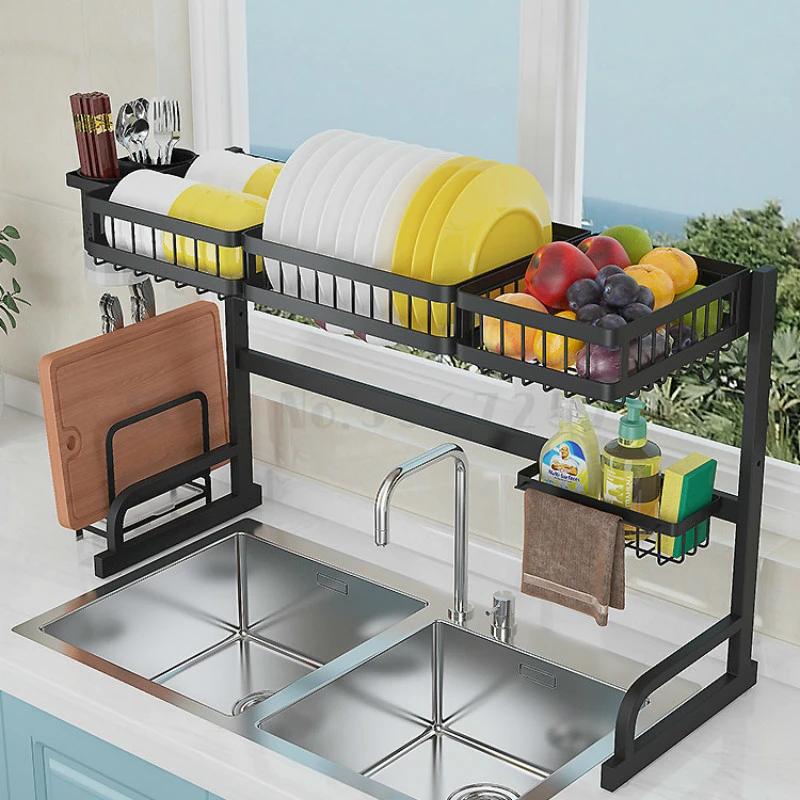 

Kitchen shelf stainless steel water tank bowl rack drain rack knife rack hanging bowl chopsticks receiving rack