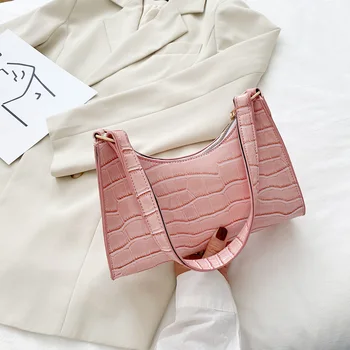 

2020 Retro Alligator Pattern Small Shoulder Bags For Women Casual PU Leather Underarm Bags Female Handbags Bolsa Feminina