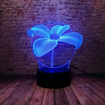 

Flash 3D Illusion Led Lamp Colorful Flashing Sleeping Nightlight Luminous Model Lucky Flower Lotus action & toy figures