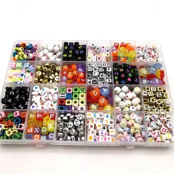 

24 Grids Mix Constellation Number Letter Acrylic Beads Box Set DIY Bracelet Necklace For Jewelry Making Accessories