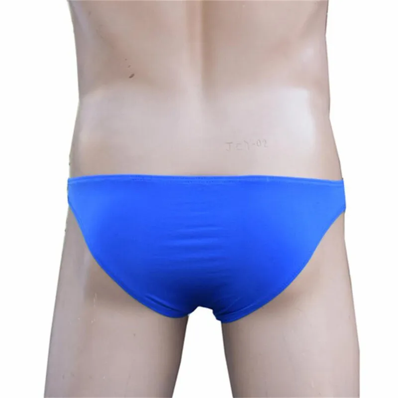 Penis Hole Pouch Underwear Open Mens Erotic Briefs Exposed Cock Gay Sexy Underwear Sissy Ice Silk Panties M-XXL men stretch g string panties,men stretch thong underwear,men patent leather briefs