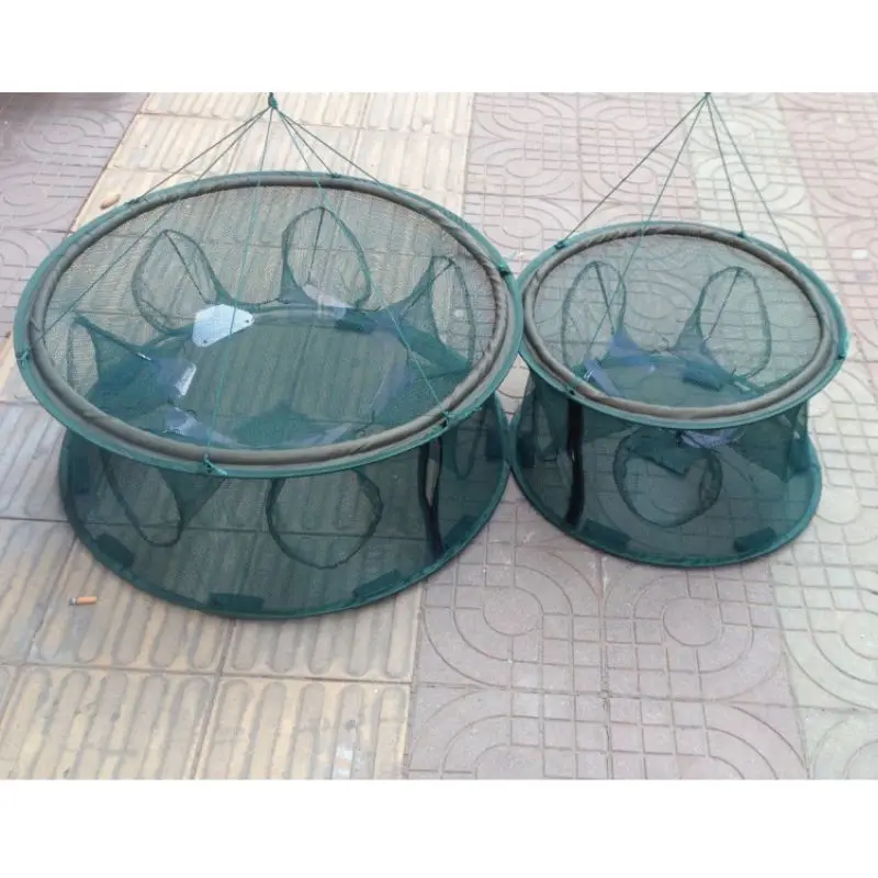 

50cm Automatic Fishnet Trap Cage Round Shape Durable Portable Open For Crab Crayfish Lobster Fishing Tools