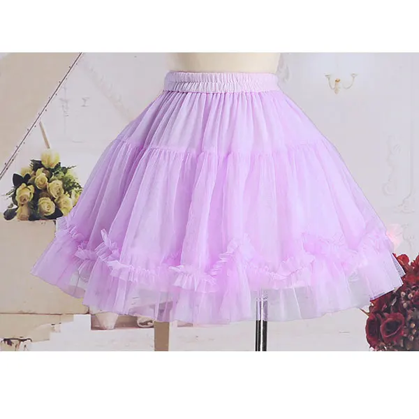 

Sweet Fluffy Mini Skirt Elastic Waist Ruffled Tutu Petticoat Skirt