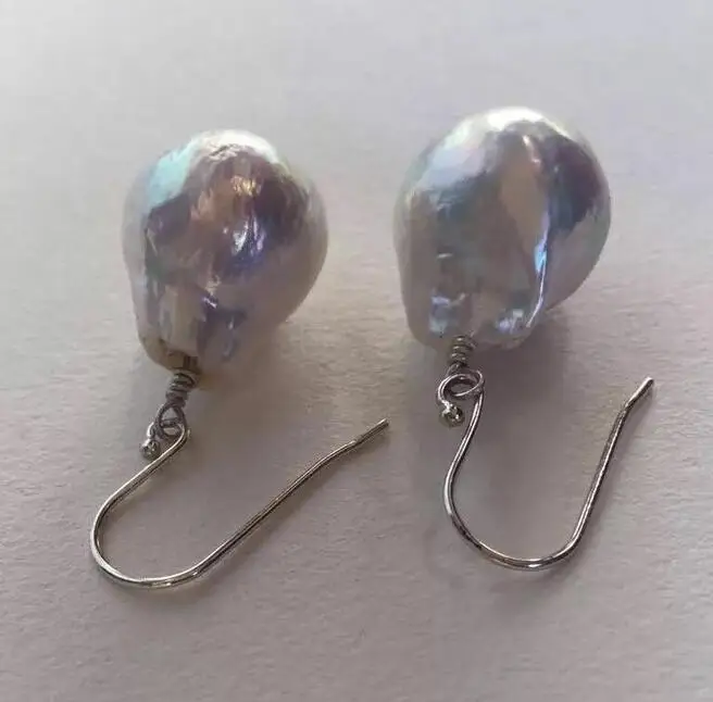 gorgeous 12-13mm south sea white pearl earring 925s