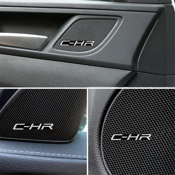 

10pcs car audio decorate 3D Aluminum Badge Emblem Sticker For Toyota CHR C-HR 2017 2018 Accessories Car Styling