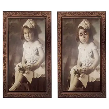 

3D Photo Frame Horror Ghost Lenticular Morphing Changing Moving Face Halloween Party Home Wall Haunted Props
