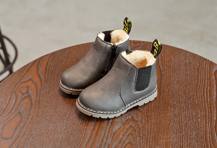 Children Snow Boots 2020 Autumn Winter Cotton Shoes Boys Girls Waterproof Non-slip Ankle Boots Kids Leather Boots Fashion