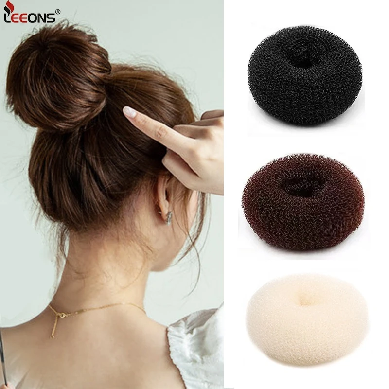 Leeons rosquilla para el cabello S/M/L para moños, accesorios para el cabello, herramientas de peinado herramienta para cabello francesa, 3 colores|Trenzadoras| - AliExpress
