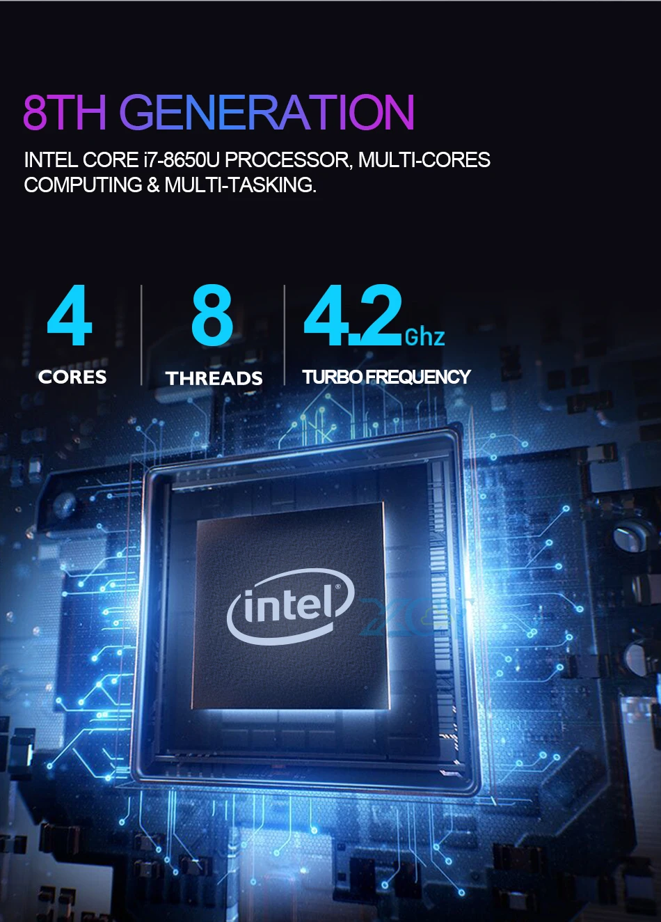 Мини-ПК Intel Core i5 8250U i7 8650U i3 7020U Windows 10 Linux 2* DDR4 M.2 SSD 8* USB HDMI DP type-C 2* LAN WiFi 4K HTPC компьютер